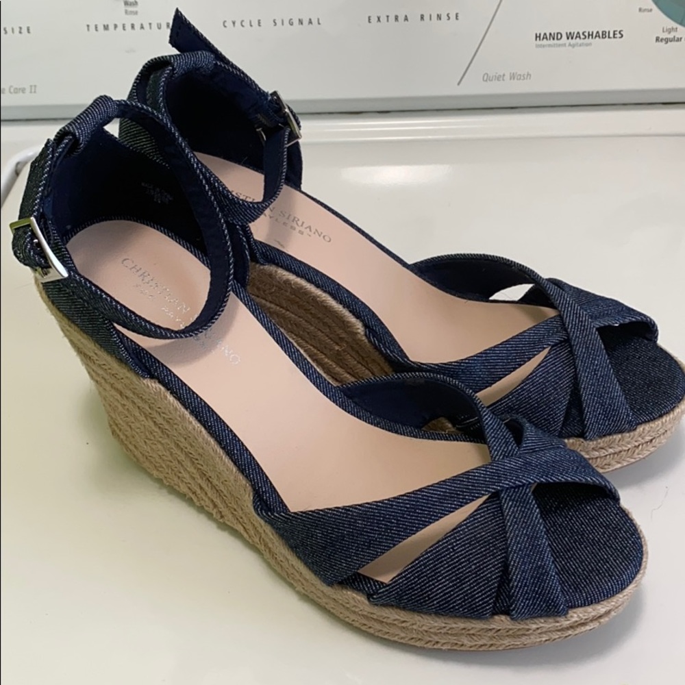 Christian Siriano Payless denim Espadrille wedges
